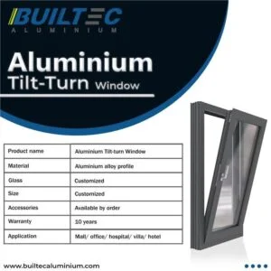 Grey Aluminium Tilt-Turn Window
